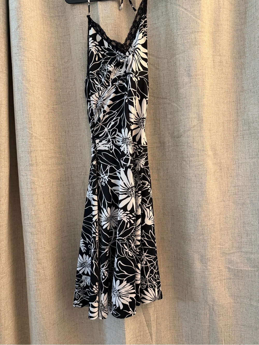 My Michelle Black & White Floral Slip Midi Dress